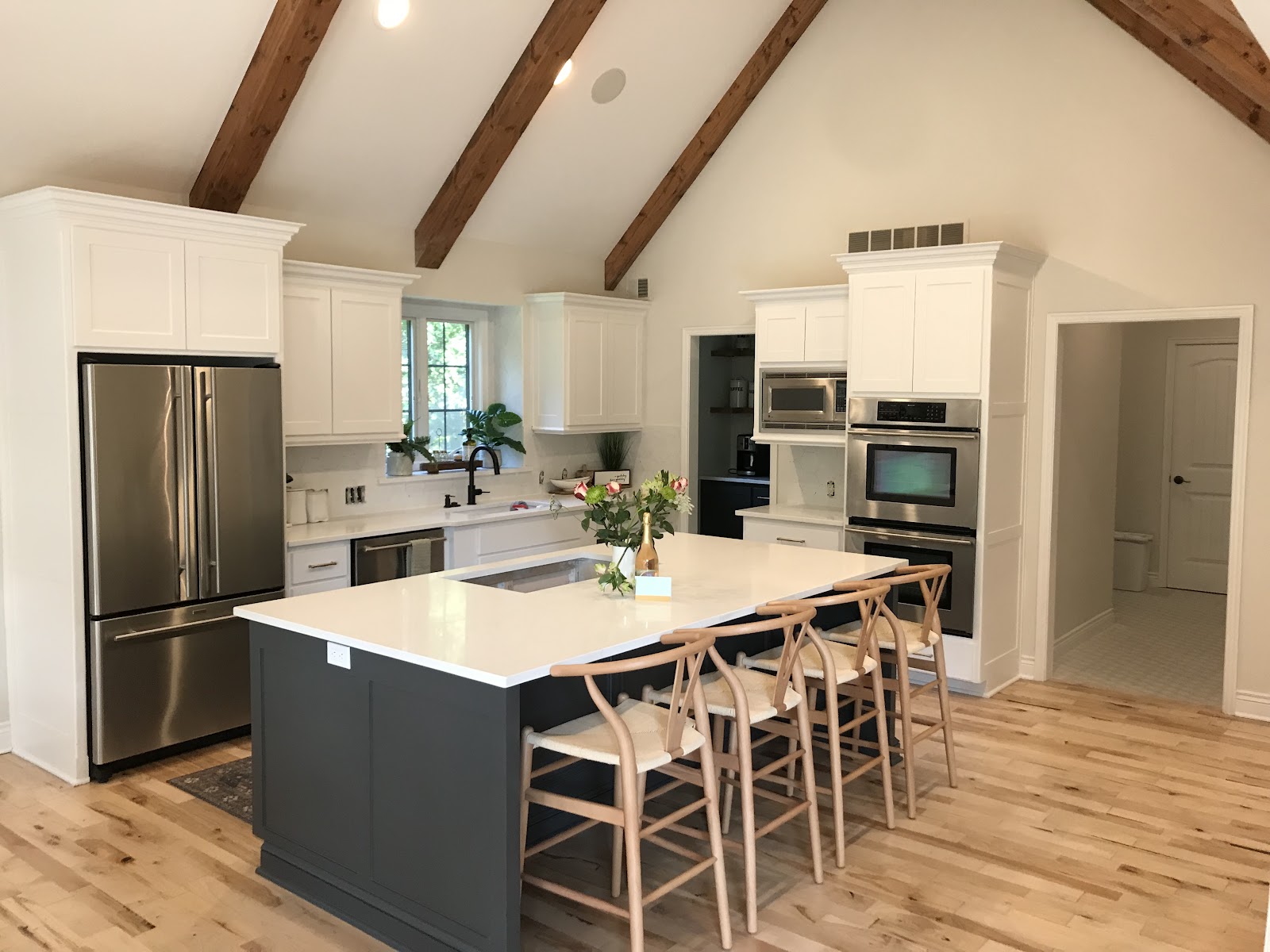 Bright, freshly painted kitchen interior